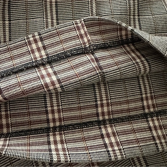 1. STATE Brown Plaid High Waist Wide Leg Trousers Career Workwear Preppy Pants - Picture 14 of 15